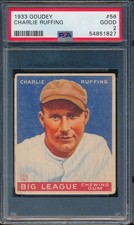 1933 Goudey 56 Charlie Red Ruffing RC Rookie PSA 2 Good - 54851827
