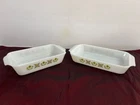 2 VTG Fire King Meadow Green Baking Dishes 1.5 Qt And 1 Qt, Anchor Hocking