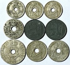 (1906-1945) Old Belgium 5 Centimes - 1 Franc Foreign Coin Lot