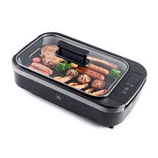 Smokeless Indoor Grill, 1500W Non-Stick Removable Grill Rack & Pan, Adjustabl...
