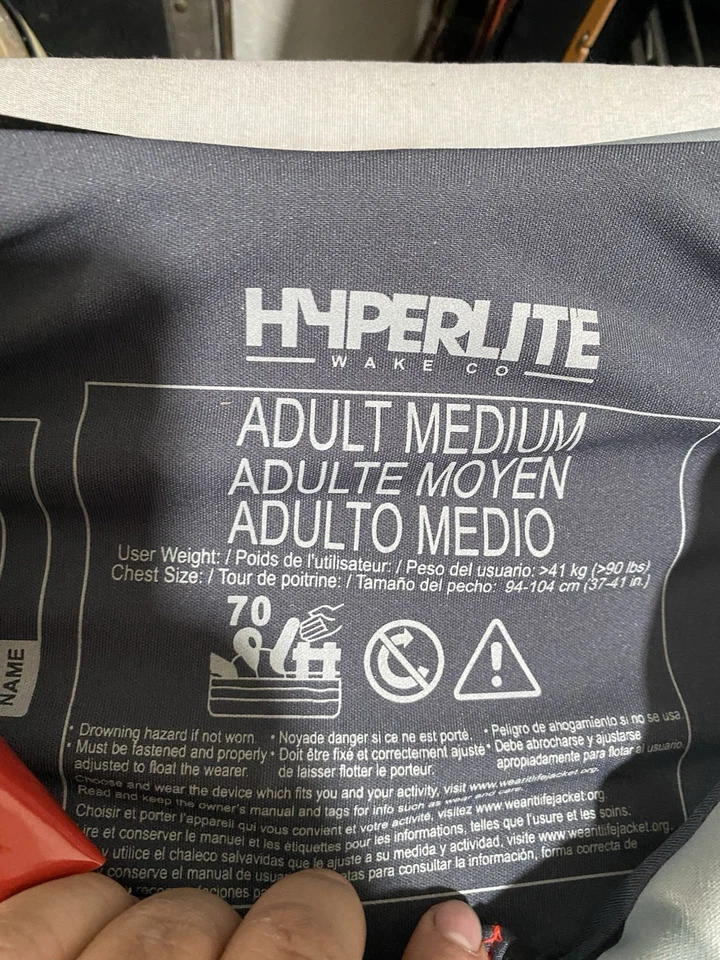 NWT Hyperlite Floatation Vest Size Adult Medium Boating Fishing Water Jet Skis - Image 3 of 4