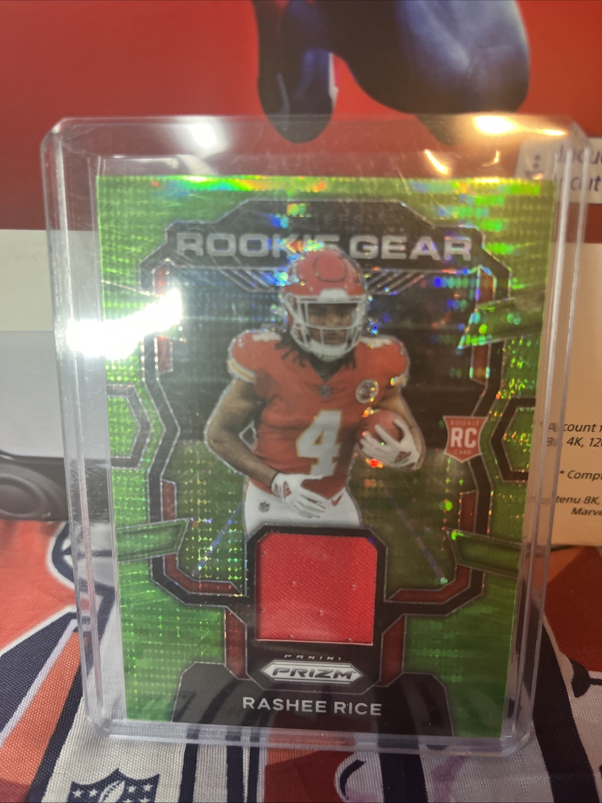 2023 Panini Prizm - Rookie Gear Rashee Rice #RG-RR Neon Green Pulsar Prizm