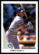 Robin Yount 1990 Leaf #71 Milwaukee Brewers FREE SHIPPING AutographDen