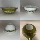 2 Vintage Pyrex Spring Blossoms Mixing Bowl Crazy Daisy 441 6” & 444 13”