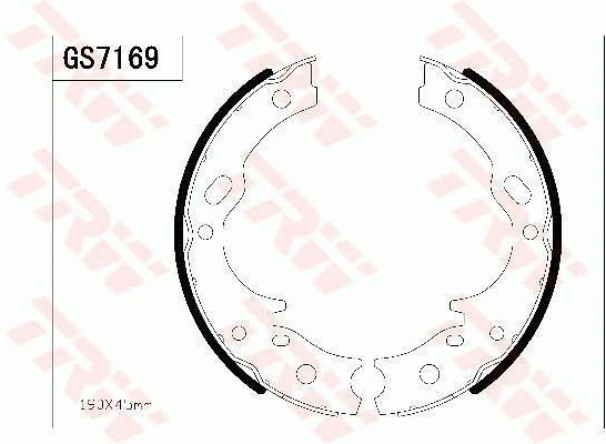 BRAKE SHOE SET PARKING BRAKE GS7169 FOR PEUGEOT 508/SW/I TOYOTA DYNA/400 2.0L - Image 2 of 4