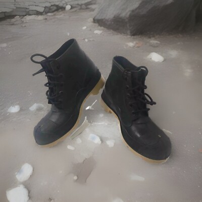 Bata Boots Black  Polyblend Steel Shank Made In The USA Size 7