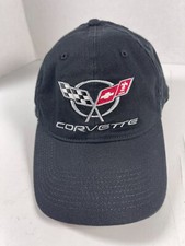 CORVETTE Chevy GM Race Motors Mens Black Hat Cap Fitted Stretch Stingray faster