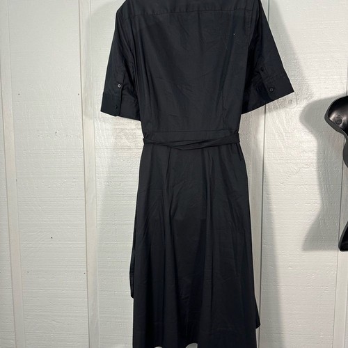 Lauren Ralph Lauren Black Cotton-Blend Elbow-Sleeve Shirtdress Size 14P NWT - Picture 7 of 11