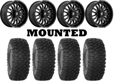 Kit 4 System 3 XC450 Tires 35x10-18 on Fuel Arc Black Wheels 1KXP