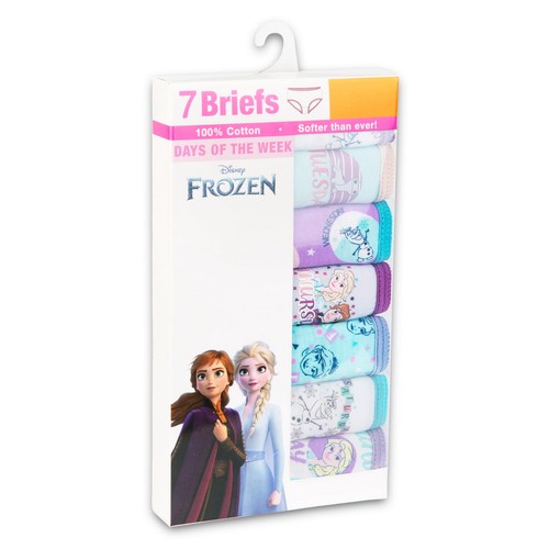 Disney Frozen Girls Character 100% Cotton Briefs Panties 7 Packs Multicolor Sz 4 - Picture 2 of 5