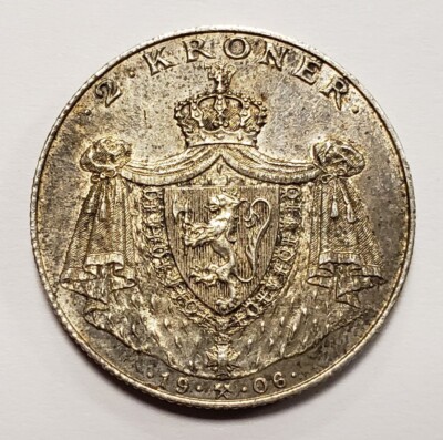 1906 ノルウェー コイン シルバー 貨幣 2クローネ☆17