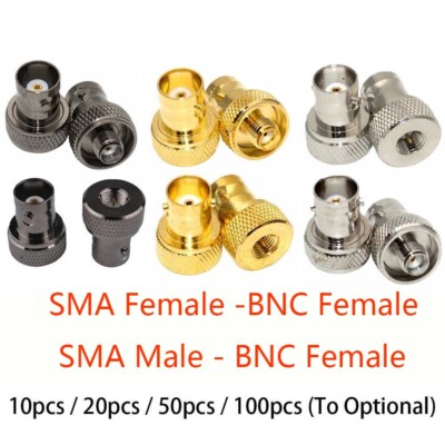 Wholesale RF coaxial Coax Adapter SMA Male/Female to BNC Female Goldplated