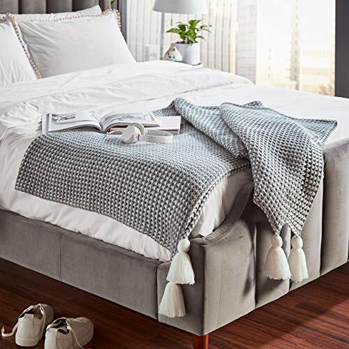 Rivet Modern Hand-Woven Stripe Fringe Throw Blanket, Soft ...