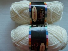 Herrschners Chunky yarn, Off White, lot of 2 135 yds each 