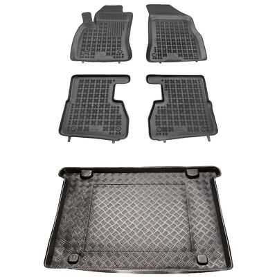 RX15120334-1 Satz Fußmatten und PE Kofferraumwanne für Fiat DOBLO II ab 2010 5-S