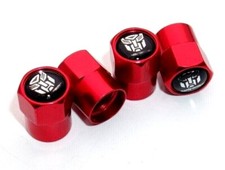 4pcs Hex Transformers Car Wheels Tire Air Valve Caps Stem Dust Cover Decor Red