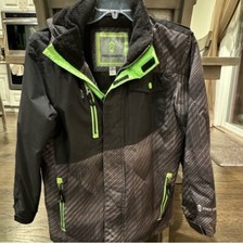 Boys Free Country Gray and Black Jacket with detachable hood 10/12