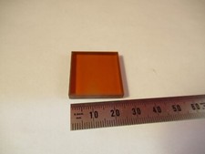 OPTICAL AMBER GLASS FILTER 1" SQUARE OPTICS AS PICTURED 13-A-40