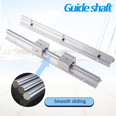 2Pcs SBR12/16/20 Linear Rail Shaft 300mm~1500mm+4 Pcs SBR12/16/20 Bearing Block