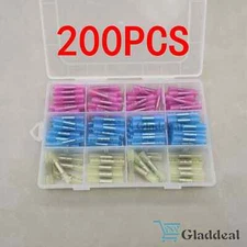 200PCS Heat Shrink Butt Wire Splice Connectors Terminals Seal Crimp US
