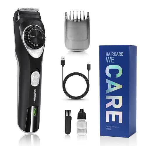 Men's Adjustable Electric Beard Trimmer with 19 Length Settings-image
