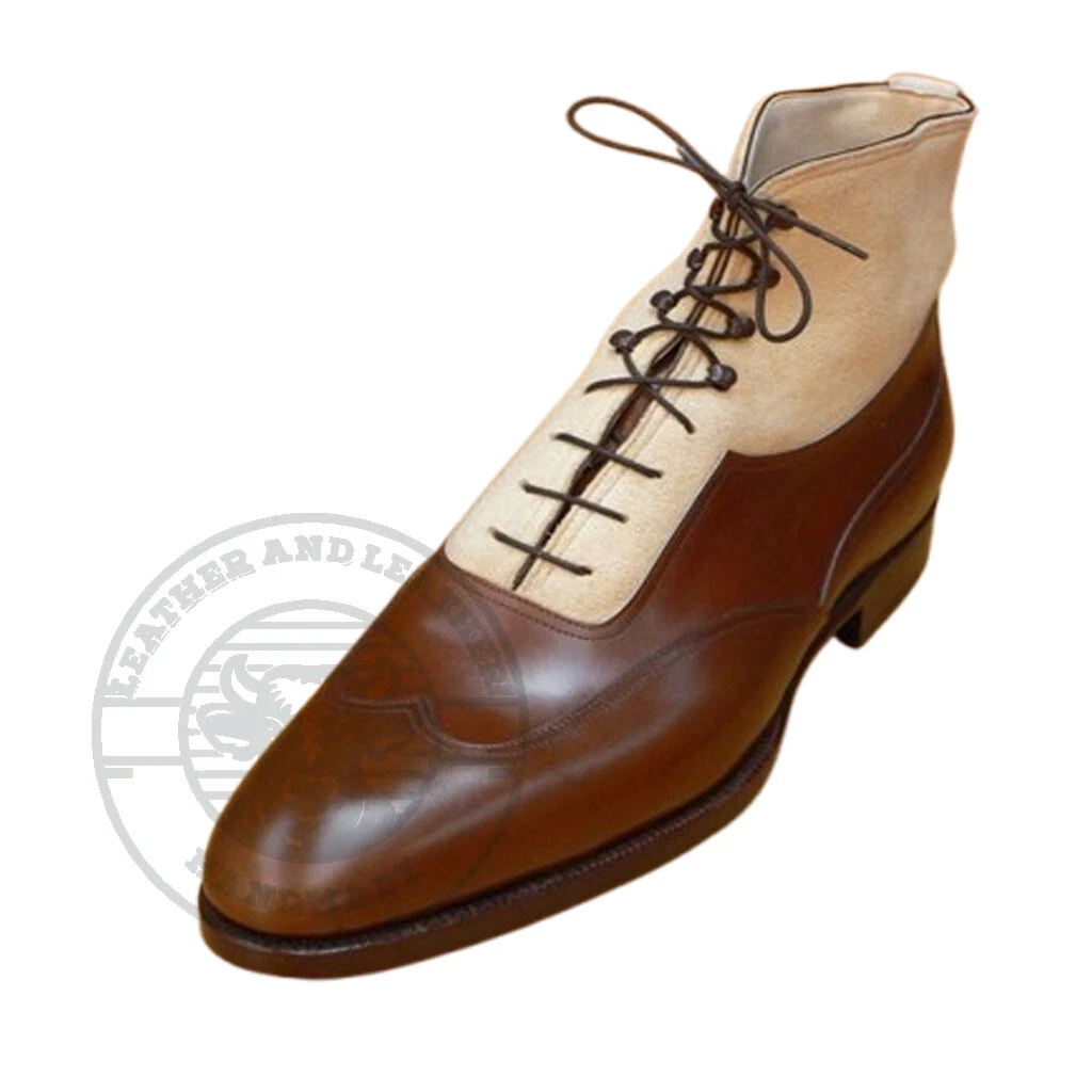 Bespoke Handmade Men's Ankle High Leather Boots, Men Formal & Dress Leather Boot