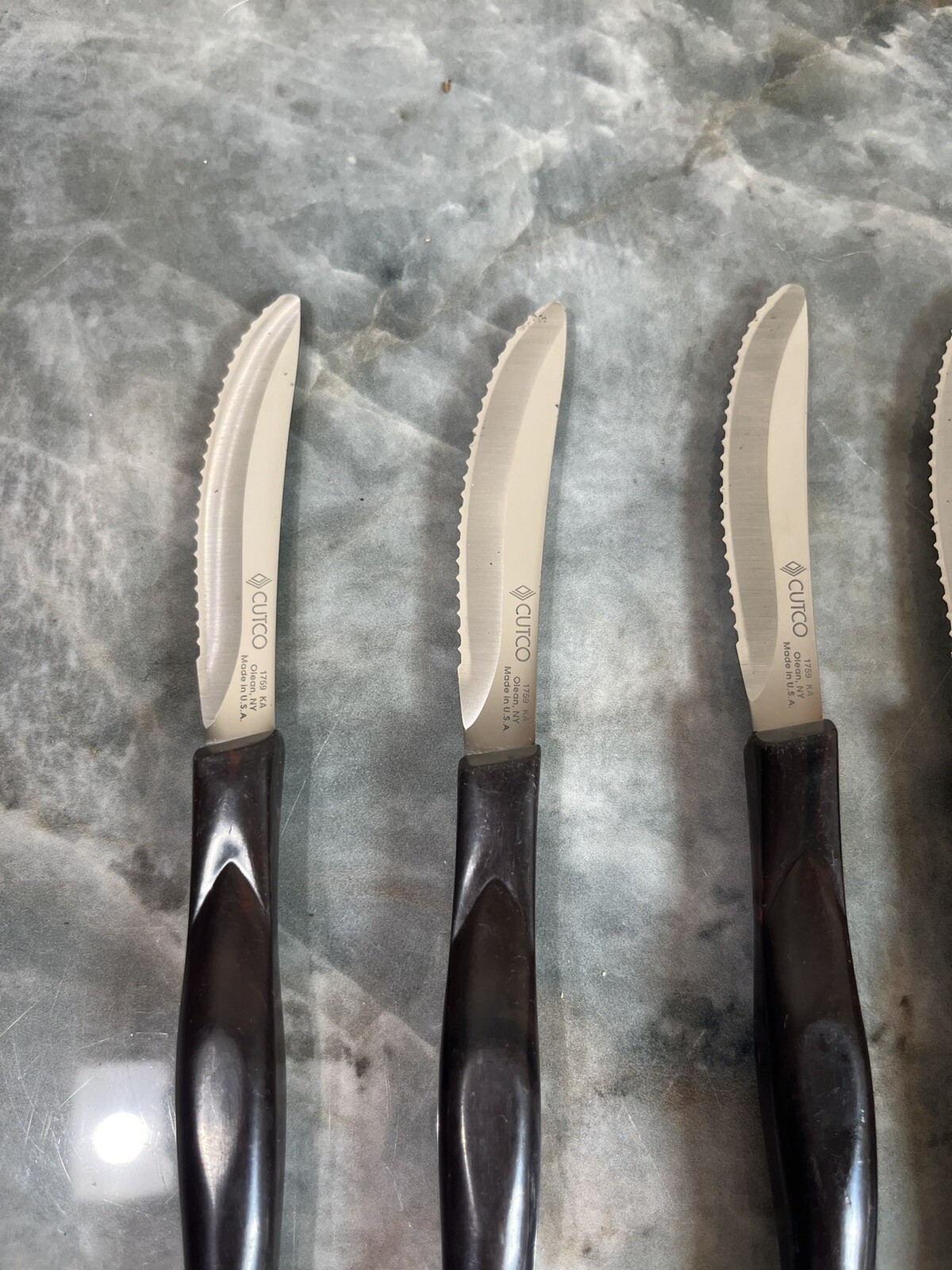 Cutco Steak Table Knives 1759 KA Dark Brown Handle Set Of 8 eBay