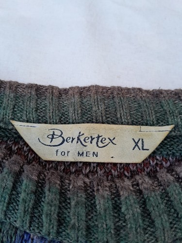 Vintage Berkertex Pullover Herren Extra Large Grün Opa Hipster Pulli 80er 90er - Bild 8 von 12
