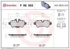 BREMBO P 06 052 Bremsbelagsatz, Scheibenbremse f�r MINI