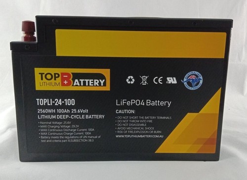 TopLi 24V100Ah Lithium Iron Phosphate Battery Rechargeable Replace AGM GEL - Picture 7 of 12