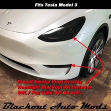 Tesla Model 3 Smoked Headlights For Tesla Model 3 Headlight Blackout Kit Precut Smoked Vinyl Overlay