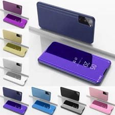 Shockproof Luxury Colorful Mirror Flip Phone Case For Samsung S22 Plus Ultra
