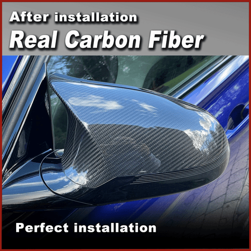 2xRHD Carbon Fiber Side Mirror Cover Caps Add-on For BMW F80 M3 F82 F83 M4 14-20 - Picture 6 of 14
