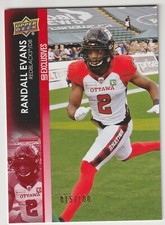 2022 UD CFL Randall Evans #163 UD Exclusives Ottawa Redblacks 015/100 Kansas St