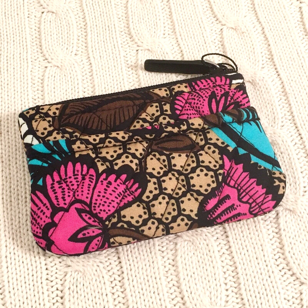 Vera Bradley Coin Purse in Perennials Gray | The Paper Store