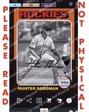Topps BUNT App DIGITAL Hunter Goodman Signed Heritage SuperRare Rookie Rockies