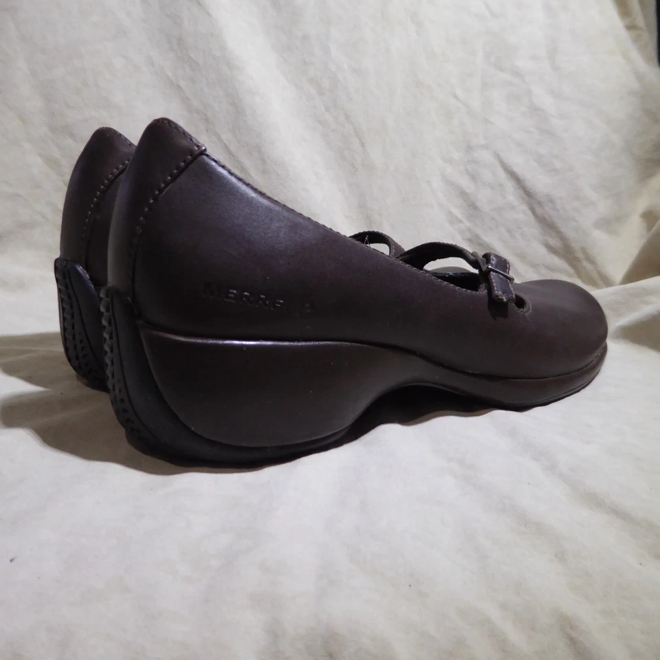 🩰 Merrell Q форма низкий каблук комфорт Mary Janes sz 9,5 M какао коричневая кожа - Изображение 4 из 4