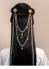 Chinese Cosplay Hanfu Hair Clip Pearl Tassel Pendant Antiquity Costumes Headwear
