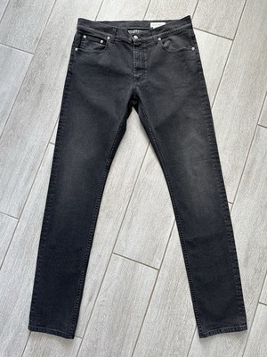 Alexander McQueen Logo Luxury Stone Washed Denim Jeans Made In