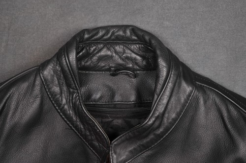 Giacca Moto XL MAS Uomo Nero e Arancione 100% Pelle PESANTE - Foto 6 di 9