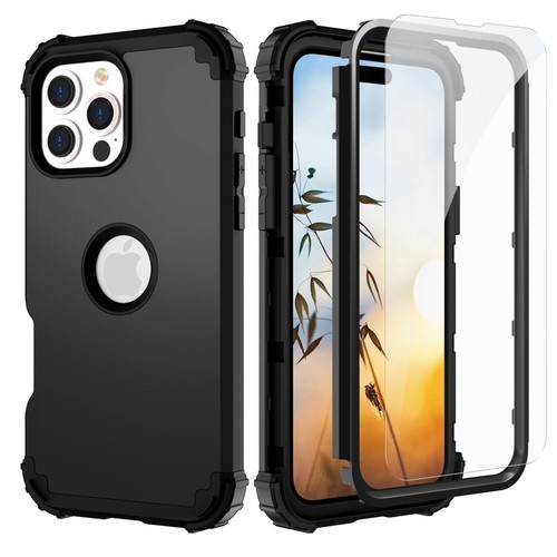 Shockproof Rubber Armor Case Screen Protector For iPhone 16e 16 Plus 15 Pro - Picture 8 of 42