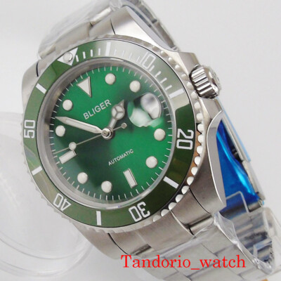 40mm Green Sunburst Dial Sapphire Glass Luminous NH35A PT5000 Automatic Watch