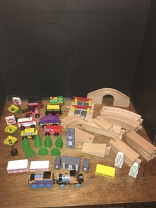 ebay wooden train set