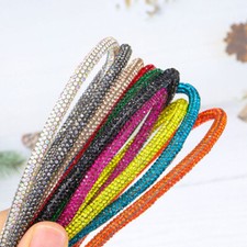 3 Yards Glitter Rhinestone Shoe Laces 4mm Hoodie String Replacement Cords Rope