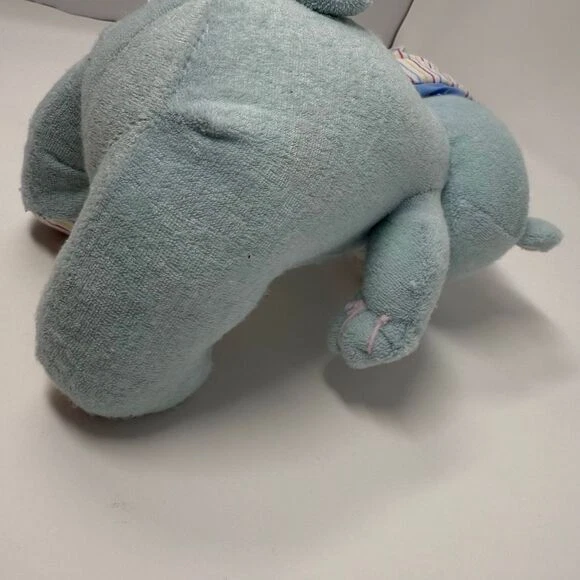 Russ Berrie винтажный светло-синий плюшевый медведь плюшевая погремушка шляпа Bittles махровая ткань - Изображение 4 из 4