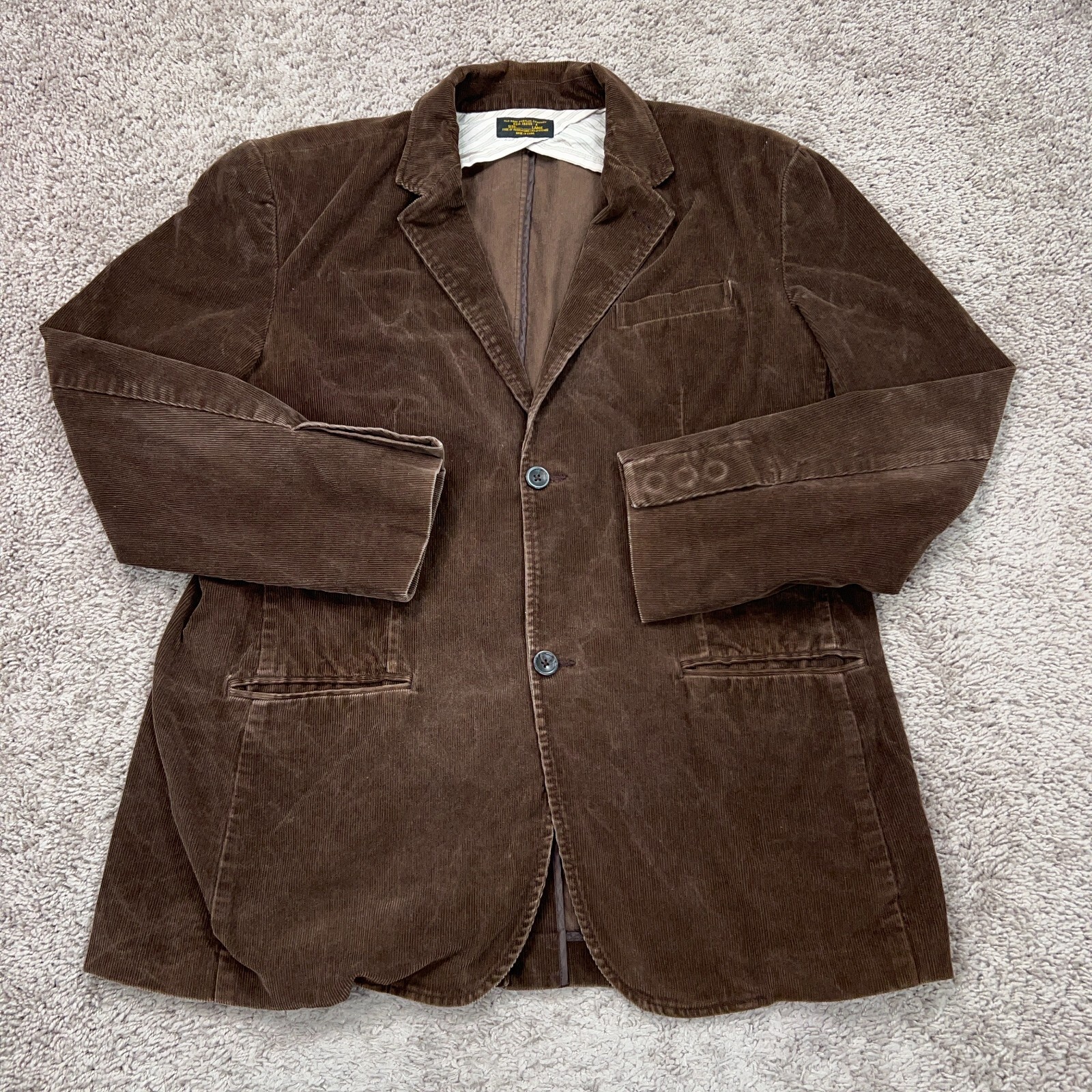 Old Navy Jacket Mens Large Brown Corduroy Blazer Coat Grandpa Surplus Y2K