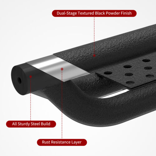 Running Boards for 2018- 2025 Jeep Wrangler JL Unlimited 4 Door Steel Side Steps - Picture 3 of 10