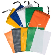 Mesh Drawstring Bag | Cord Lock & ID Tag | New School, Laundry, and Gear Bag