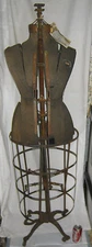 ANTIQUE PRIMITIVE CAST IRON LADY DRESS FORM STATUE SCULPTURE SEWING MANNEQUIN US