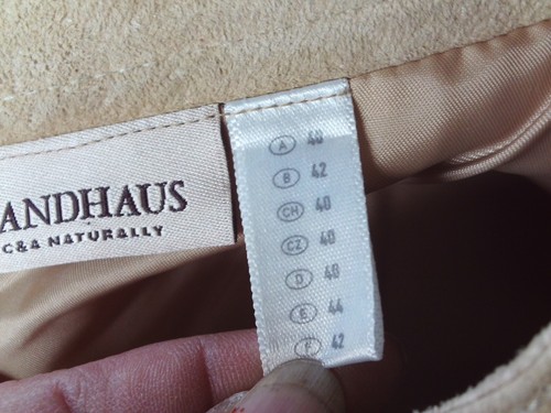 damen landhaus c&a trachten leder hose trachtenhose lederhose beige gr 40 - Bild 11 von 12